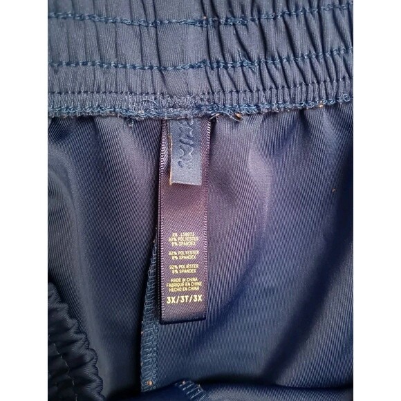 Skims Womens Track Shorts Size 3X Blue White Trim Stretch Waist Running Workout - Picture 3 of 5